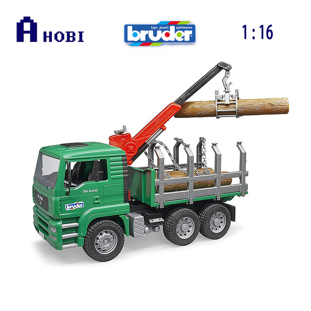 Bruder 1 16 MAN TGA Timber Truck with Loading Crane Toy Logging