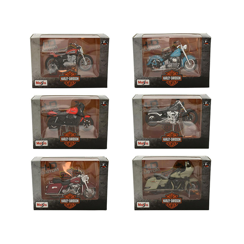 Lot De 3 Motos Miniatures Maisto 1/18 Harley Davidson - Série 10
