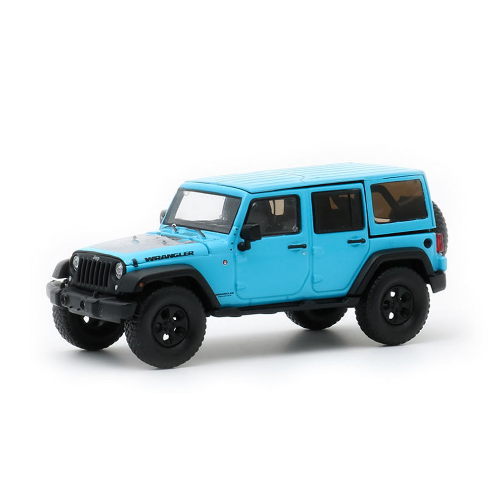 Greenlight Licensed 1:43 Scale Jeep Wrangler Unlimited Big Bear 2017 Diecast  Model Car Blue