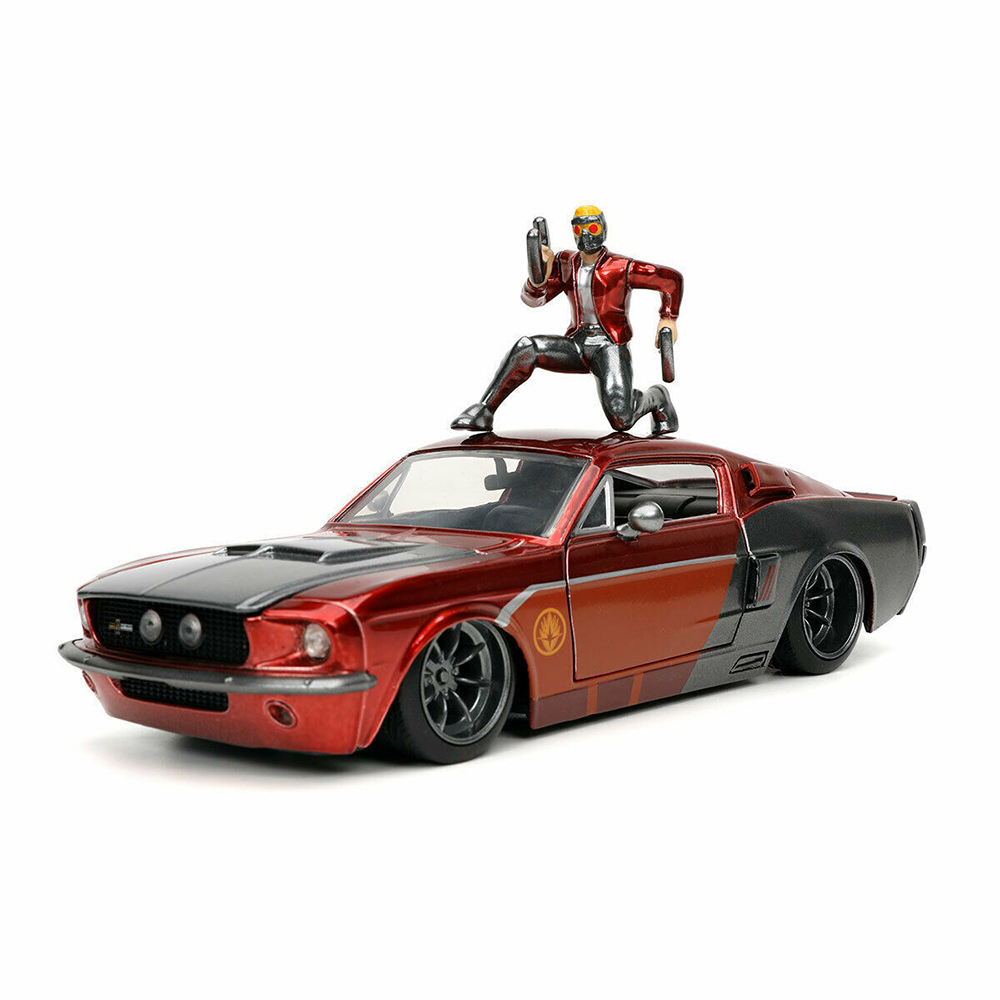 Jada Toys 1:24 Scale Star Lord Figure With 1967 Ford Mustang